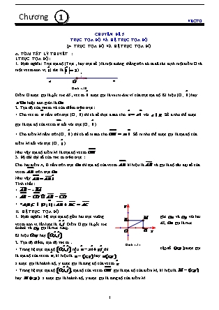 Chuyên đề Toán Lớp 10 - Chương 1: Vectơ - Chuyên đề 5: Trục tọa độ và hệ trục tọa độ - Bài 4: Trục tọa độ và hệ trục tọa độ - Đặng Việt Đông