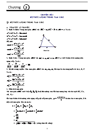 Chuyên đề Toán Lớp 10 - Chương 2 - Chuyên đề 3: Hệ thức lượng trong tam giác - Bài 3: Hệ thức lượng trong tam giác - Đặng Việt Đông