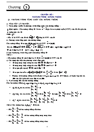 Chuyên đề Toán Lớp 10 - Chương 3 - Chuyên đề 1: Phương trình đường thẳng - Bài 1: Phương trình tổng quát của đường thẳng - Đặng Việt Đông