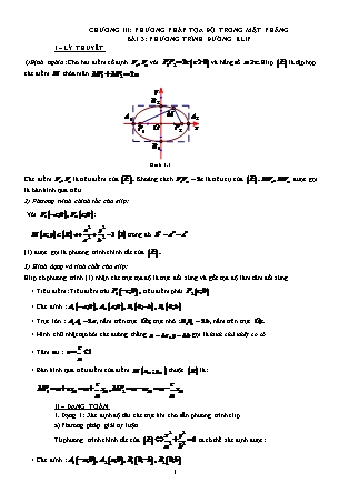Chuyên đề Toán Lớp 10 - Chương 3: Phương pháp tọa độ trong mặt phẳng - Bài 3: Phương trình đường elip - Đặng Việt Đông