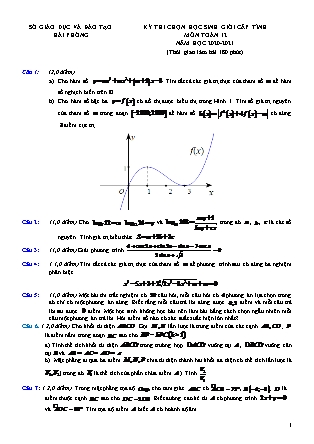 Đề thi học sinh giỏi cấp thành phố môn Toán Lớp 12 - Năm học 2020-2021 - Sở giáo dục và đào tạo Hải Phòng (Có đáp án)