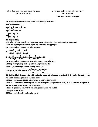 Đề thi tuyển sinh vào Lớp 10 môn Toán - Năm học 2014-2015 - Sở giáo dục và đào tạo Thành phố Hồ Chí Minh (Có đáp án)