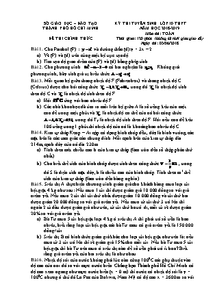 Đề thi tuyển sinh vào Lớp 10 môn Toán - Năm học 2018-2019 - Sở giáo dục và đào tạo Thành phố Hồ Chí Minh (Có đáp án)
