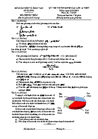 Đề thi tuyển sinh vào Lớp 10 môn Toán - Năm học 2019-2020 - Sở giáo dục và đào tạo tỉnh An Giang (Có đáp án)