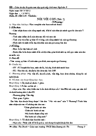 Giáo án Ngữ văn Lớp 9 - Tiết 124: Văn bản Nói với con - Đào Thị Chinh