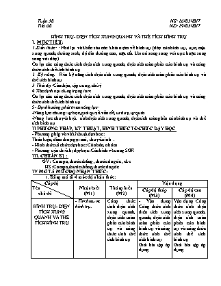 Giáo án phát triển năng lực Hình học Lớp 9 theo CV3280 - Chương 4: Hình trị. Hình nón. Hình cầu