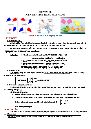 Lý thuyết và Bài tập Hình học Lớp 11 - Chuyên đề: Phép biến hình trong mặt phẳng