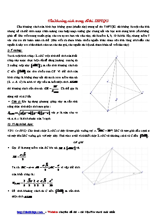 Lý thuyết và Bài tập Hình học Lớp 11 - Tìm khoảng cách trong hình học không gian bằng phương pháp thể tích