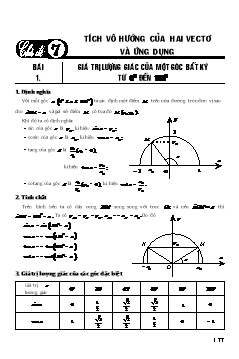 Tài liệu dạy thêm Hình học Lớp 10 - Chương 2 - Bài 1: Giá trị lượng giác của một góc bất kỳ từ 0⁰ đến 180⁰