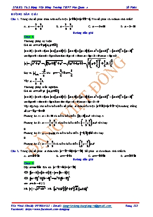 Tài liệu Giải tích Lớp 12 - Số phức - Chuyên đề 11.2: Max-min của môđun (Có đáp án)