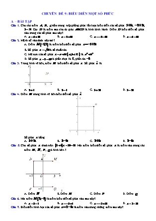 Tài liệu Giải tích Lớp 12 - Số phức - Chuyên đề 9: Biểu diễn một số phức (Có đáp án)