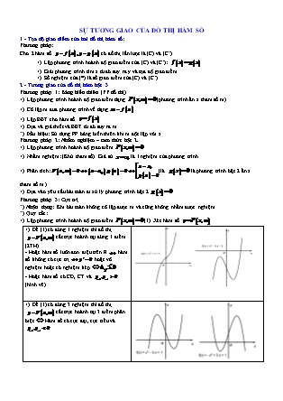 Tài liệu Giải tích Lớp 12 - Sự tương giao của đồ thị hàm số - Lý thuyết