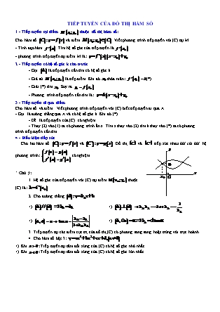 Tài liệu Giải tích Lớp 12 - Tiếp tuyến của đồ thị hàm số - Lý thuyết