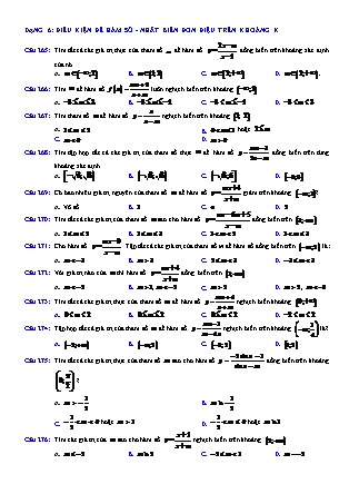 Tài liệu Giải tích Lớp 12 - Tính đơn điệu của hàm số - Bài tập dạng 6 (Có lời giải chi tiết)
