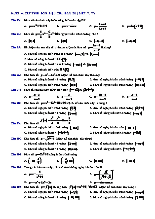 Tài liệu Giải tích Lớp 12 - Tính đơn điệu của hàm số - Bài tập dạng 4