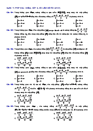 Tài liệu Hình học Lớp 12 - Chương 3 - Chuyên đề: Phương trình đường thẳng - Bài tập dạng 7-17 (Có lời giải chi tiết)