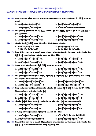 Tài liệu Hình học Lớp 12 - Chương 3 - Chuyên đề: Phương trình mặt cầu - Bài tập dạng 2-6 (Có lời giải chi tiết)