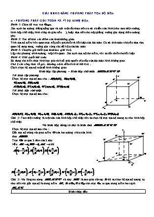 Tài liệu Hình học Lớp 12 - Giải hình học không gian bằng phương pháp tọa độ hóa