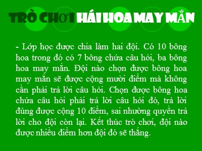 Thiết kế trò chơi trên PowerPoint: Hái hoa may mắn