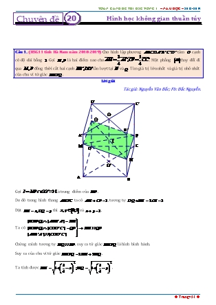 Tổng hợp đề thi học sinh giỏi môn Toán THPT - Vòng 1 - Chuyên đề 20: Hình học không gian thuần túy - Năm học 2018-2019 (Có đáp án)