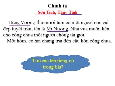 Bài giảng Tiếng Việt Lớp 2 - Chính tả: Sơn Tinh, Thủy Tinh