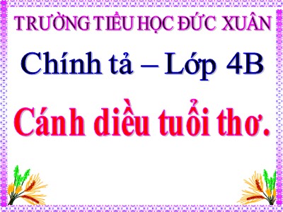 Bài giảng Tiếng Việt Lớp 4 - Chính tả: Cánh diều tuổi thơ
