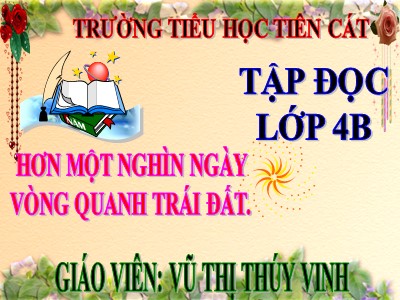 Bài giảng Tiếng Việt Lớp 4 - Tập đọc: Hơn một nghìn ngày vòng quanh Trái đất - Vũ Thị Thúy Vinh