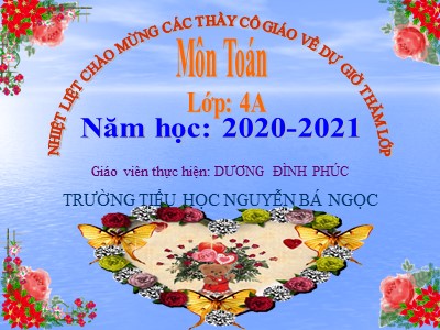 Bài giảng Toán 4 - Bài: Hình thoi - Năm học 2020-2021 - Dương Đình Phúc