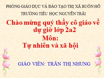 Bài giảng Tự nhiên và xã hội 2 - Bài 16: Các thành viên trong nhà trường - Trần Thị Nhung