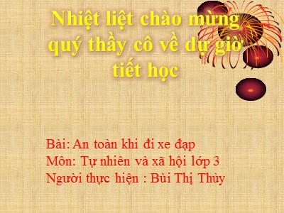 Bài giảng Tự nhiên và xã hội 3 - Bài: An toàn khi đi xe đạp - Bùi Thị Thủy