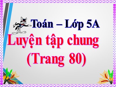 Giáo án Toán Lớp 5 - Bài: Luyện tập chung (Trang 80)