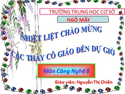 Bài giảng Công nghệ 8 - Bài 17: Vai trò của cơ khí trong sản xuất và đời sống - Nguyễn Thị Chiến