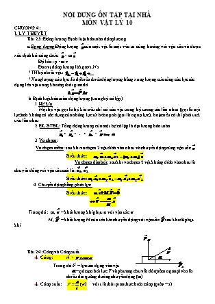 Nội dung ôn tập tại nhà môn Vật lý 10 - Chương 4
