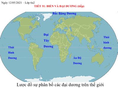 Bài giảng Địa lí Lớp 6 - Bài 25: Thực hành Sự chuyển động của các dòng biển trong đại dương
