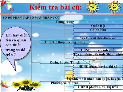 Bài giảng Giáo dục công dân Lớp 7 - Tiết 30, Bài 17: Nhà nước Cộng hoà xã hội chủ nghĩa Việt Nam (Tiết 2)