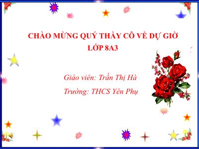 Bài giảng Hình học Lớp 8 - Bài: Diện tích tam giác vuông - Trần Thị Hà