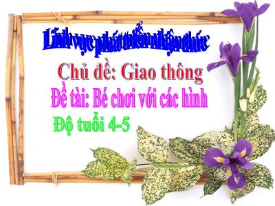 Bài giảng Mầm non Lớp Chồi - Chủ đề: Giao thông. Đề tài: Bé chơi với các hình