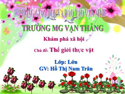 Bài giảng Mầm non Lớp Lá - Chủ đề: Thế giới thực vật - Hồ Thị Nam Trân