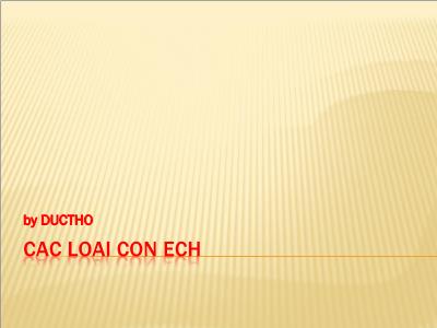 Bài giảng Mầm non Lớp Lá - Đề tài: Các loại con ếch