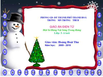Bài giảng Mầm non Lớp Lá - Đề tài: Một Số Động Vật Sống Trong Rừng - Năm học 2009-2010 - Hoàng Hoài Thu