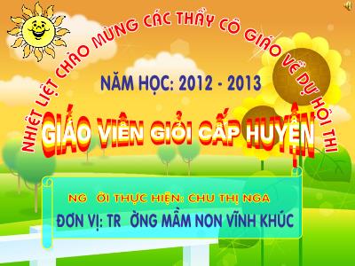 Bài giảng Mầm non Lớp Nhà Trẻ - Chủ đề: Các con vật sống trong rừng. Đề tài: Truyện Con Cáo - Năm học 2012-2013 - Chu Thị Nga