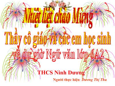 Bài giảng Ngữ Văn Lớp 6 - Tiết 111: Câu trần thuật đơn - Dương Thị Thu