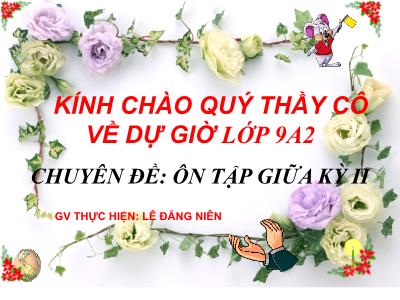 Bài giảng Sinh học Lớp 9 - Chuyên đề: Ôn tập giữa kỳ ii - Lê Đăng Niên