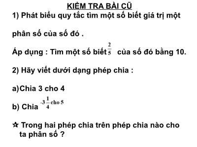 Bài giảng Toán Lớp 6 - Tiết 100: Tìm tỉ số của hai số
