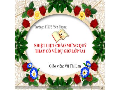 Bài giảng Toán Lớp 7 - Chuyên đề: Hàm logic - Vũ Thị Lan