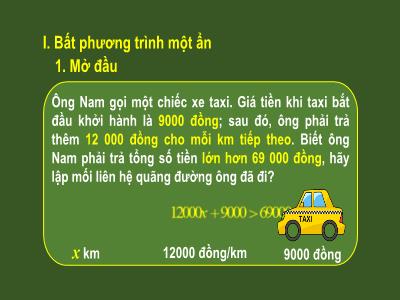 Bài giảng Toán Lớp 8 - Chương IV - Bài 3: Bất phương trình một ẩn