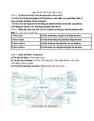 Bài tập ôn tập môn Tin học Lớp 6 - Giữa học kì 2 (Có đáp án)