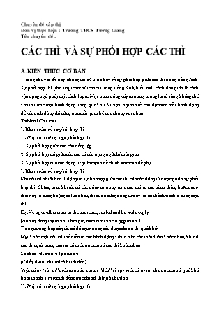 Chuyên đề Ôn thi vào 10 môn Tiếng Anh Lớp 9 - Ôn tập: Các thì và sự phối hợp các thì - Trường THCS Tương Giang