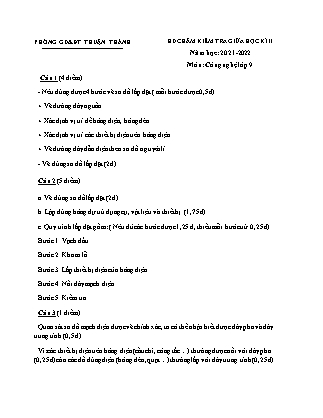 Đề kiểm tra giữa học kì II môn Công nghệ Lớp 7+8+9 - Năm học 2021-2022 - Sở GD&ĐT Bắc Ninh (Có đáp án)