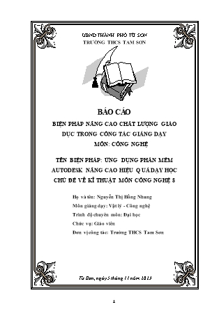 Sáng kiến kinh nghiệm Ứng dụng phần mềm Autodesk nâng cao hiệu quả dạy học chủ đề vẽ kĩ thuật môn Công nghệ 8